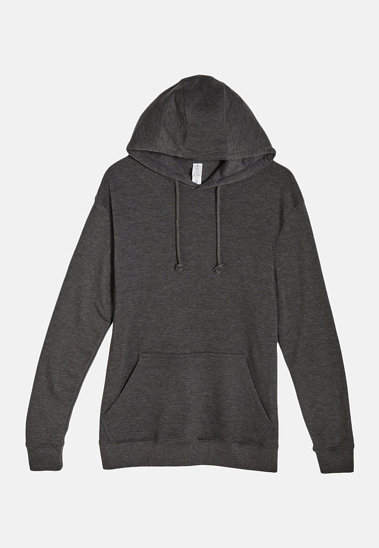 French Terry Hoodie HEATHER CHARCOAL flat