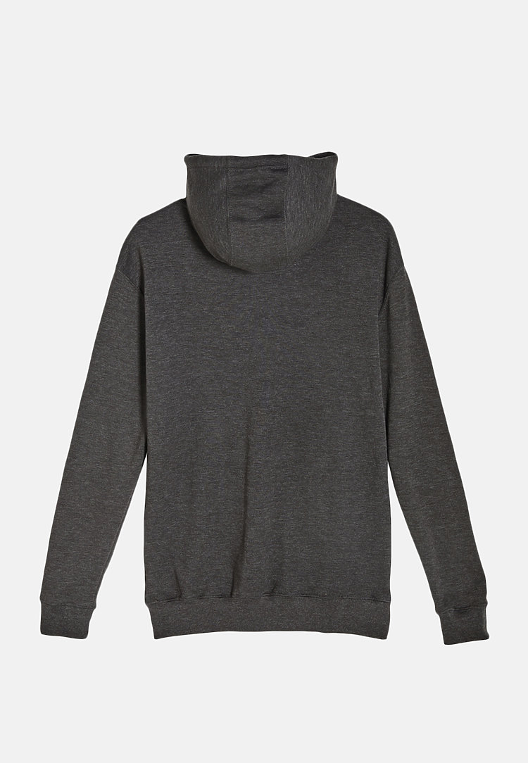 French Terry Hoodie HEATHER CHARCOAL FLATBACK