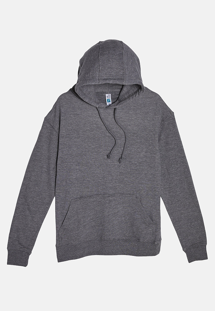 French Terry Hoodie HEATHER GRAPHITE flat