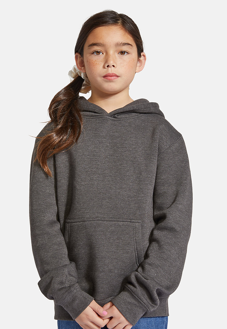 Premium Youth Hoodie CHARCOAL HEATHER frontw