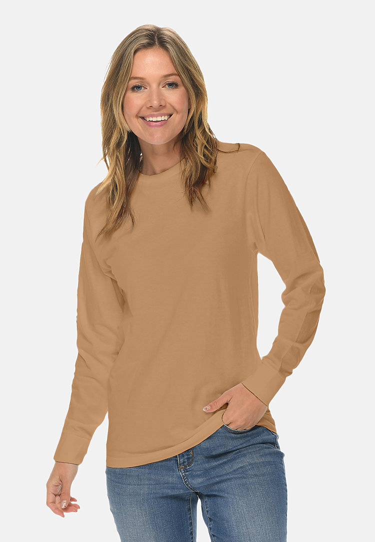Long Sleeve Crewneck Tee TOASTED COCONUT frontw