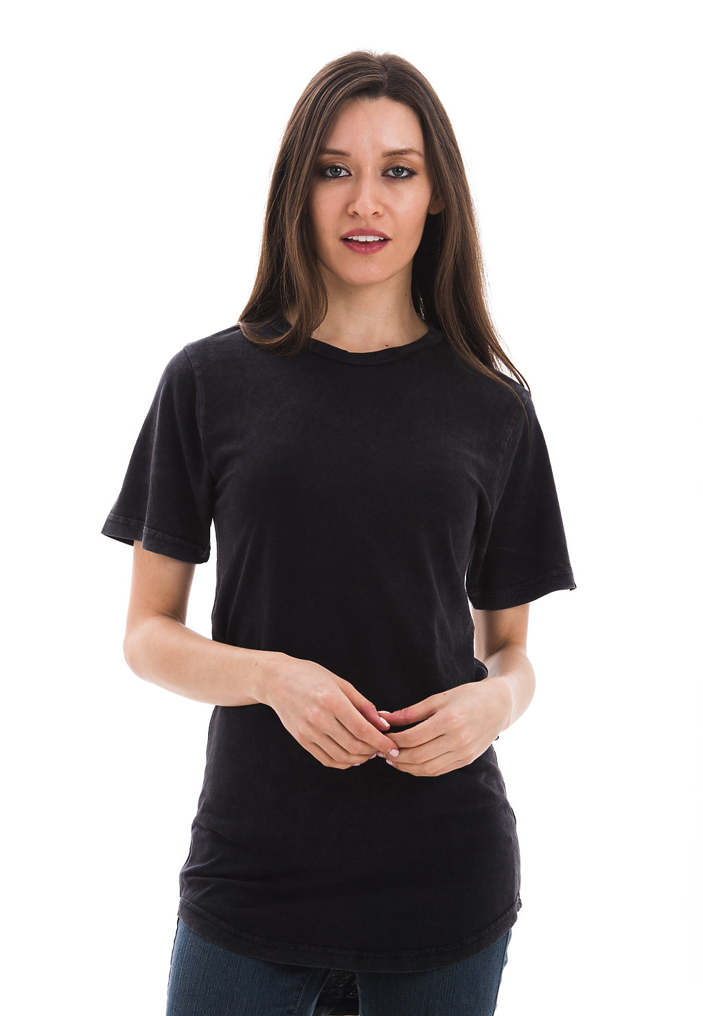 scoop bottom shirt womens