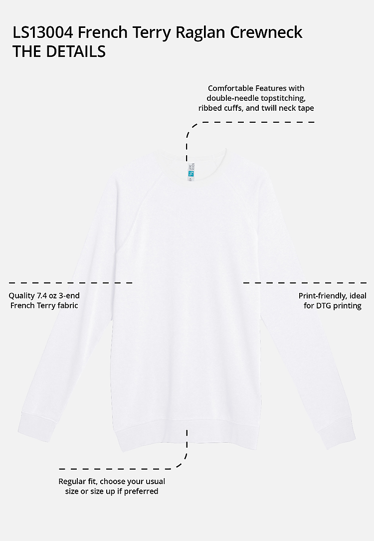 French Terry Raglan Crewneck | Lane Seven Apparel