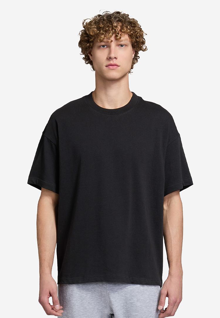 HEAVY CORE TEE BLACK front