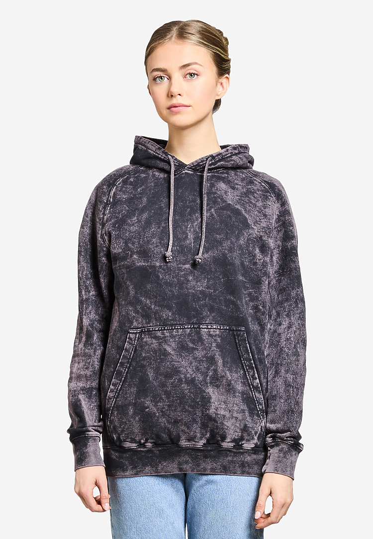 【U LAN】Alford Washing Printed Sweatshirt Blue Logo Puff Print Sweatshirt in WASHED BLUE INK