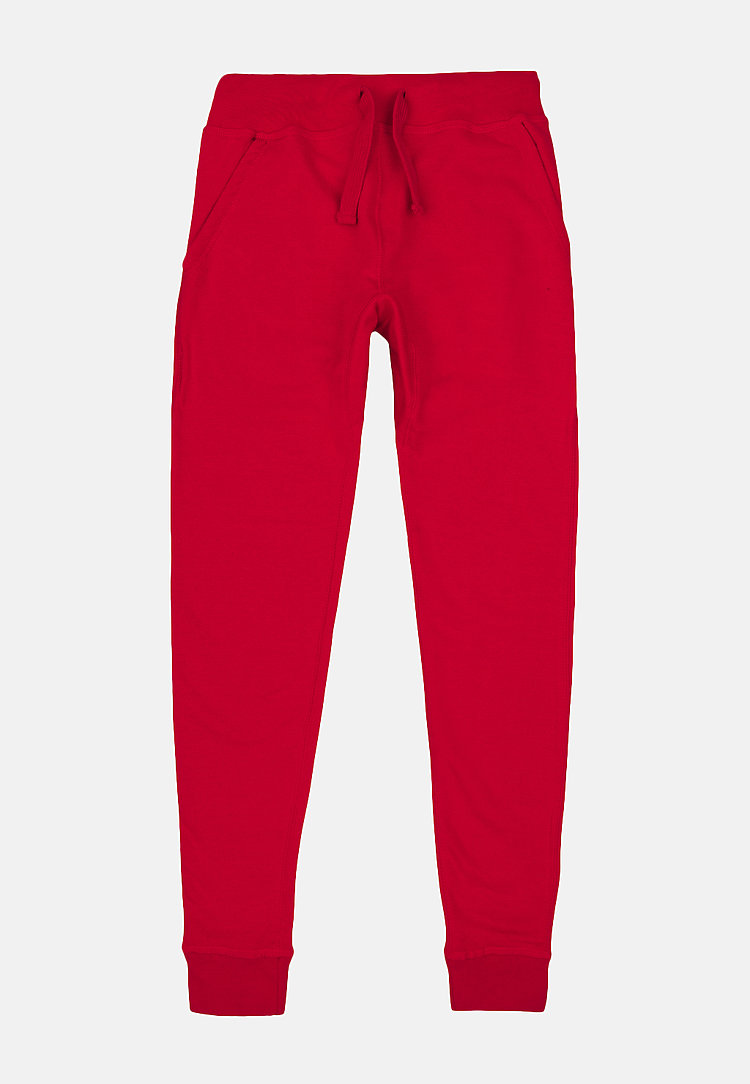 red fleece joggers